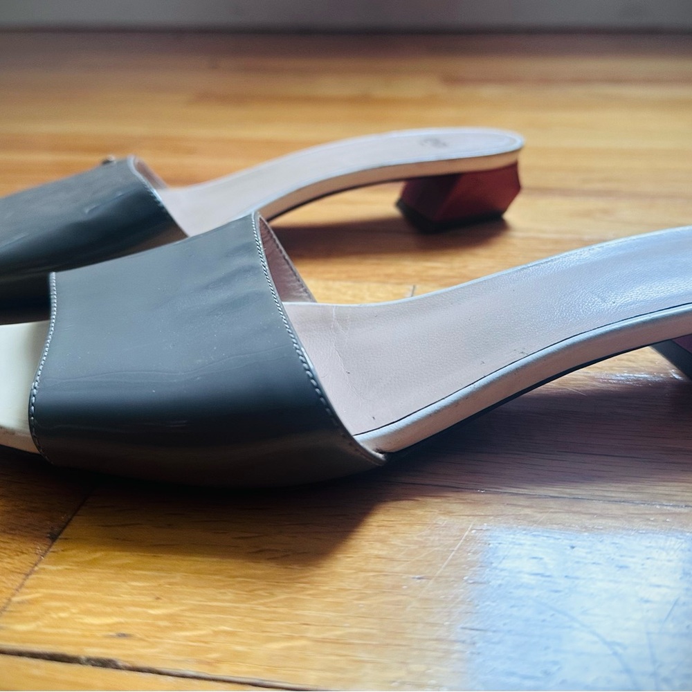 Fendi Taupe and orangePatent Leather Sandals with a funky vibe. - Picture 8 of 13